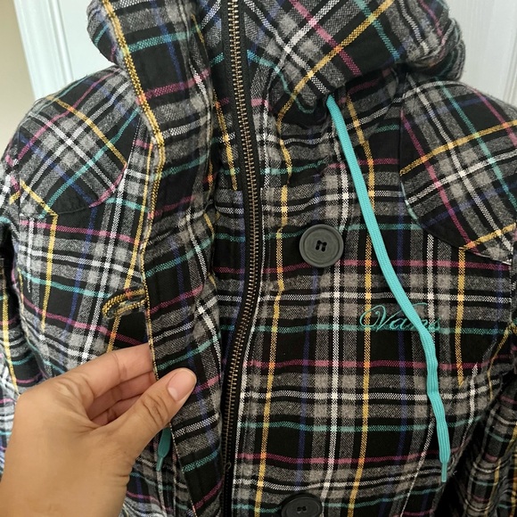 Vans Off The Wall Plaid Warm Winter Jacket With Hood Size M - Picture 5 of 11